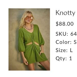 Free People Knotty Romper with Cut-Out Detail